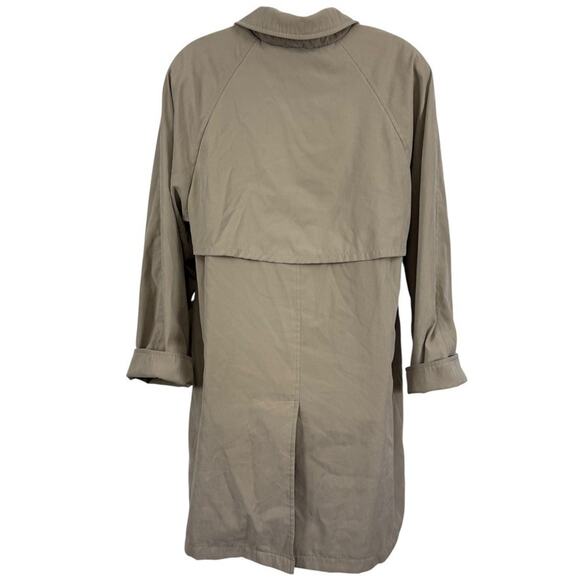 Talbots Womens Beige Tench Coat Jacket Lined Mid Length Casual Classic sz 8 - Picture 13 of 16